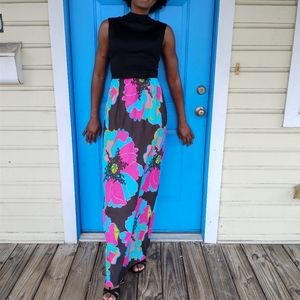 70's Flower Child Maxi Dress Medium